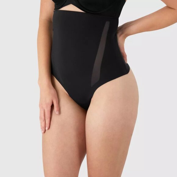 NEW Maidenform Women's Shapewear Extra Firm Shaping Thong SES200 Black M - Picture 3 of 7